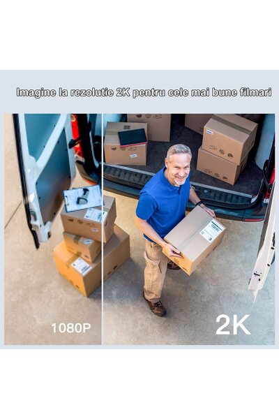 WowStep Camera Supravegere, 3MP, 2K, Interior/Exterior, Solar, Detectare Umana, 360°, Card 32 GB