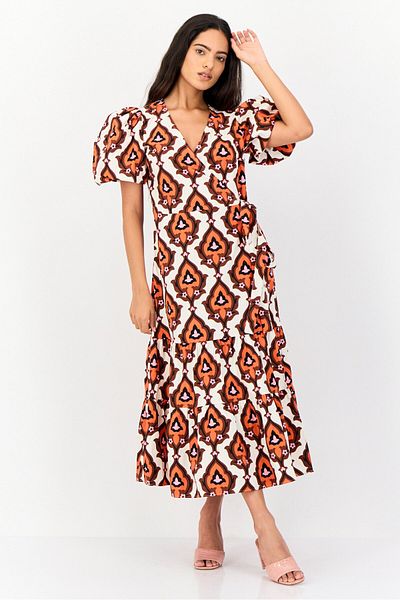 Another Sunday Women Floral Print Midi Dress, Multicolor