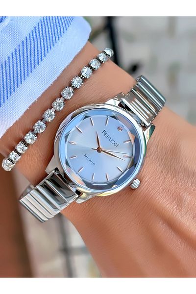 Ferrucci Steel Cord Women's Wristwatch 3 Atm Waterproof with 2 Years Warranty Mechanism