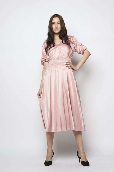 Nichii V-Neck Short Sleeve Midi Dress