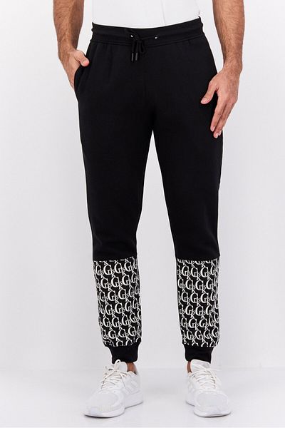CROOKS CASTLES Men Regular Fit Drawstring Graphic Print Jogger Pants, Black