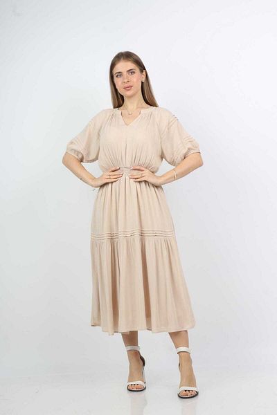 Nichii Short Sleeve Midi Dress with Waist