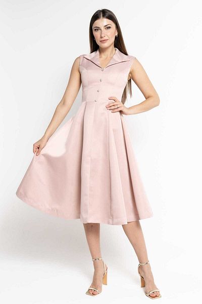 Nichii Women's Sleeveless Midi Dress with Front Buttons