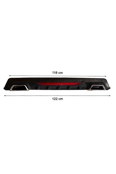 DELUXETUNING Difuzor bara spate universal, ELITE PLUS B Design, negru cu catadioptru reflectorizant