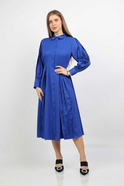 Nichii Long Sleeve Shirt Style Midi Dress