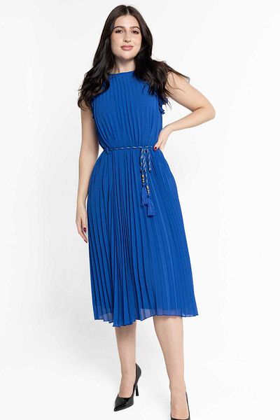Nichii Women's Sleeveless Pleated Midi Dress