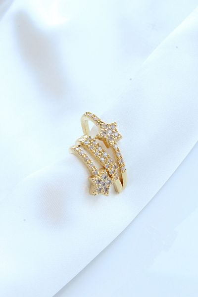 Leo'Stone Multi-View Zircon Stone Star Model Earcuff Cartilage Earrings
