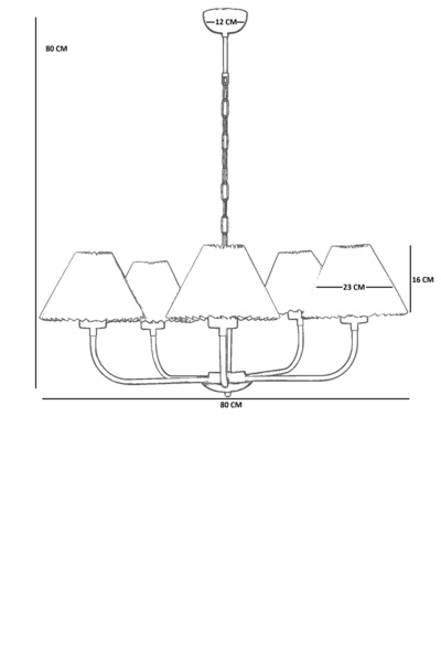 Lumexx APOLLO 5 Lİ ESKİTME PİLELİ KREM ABAJURLU AVİZE