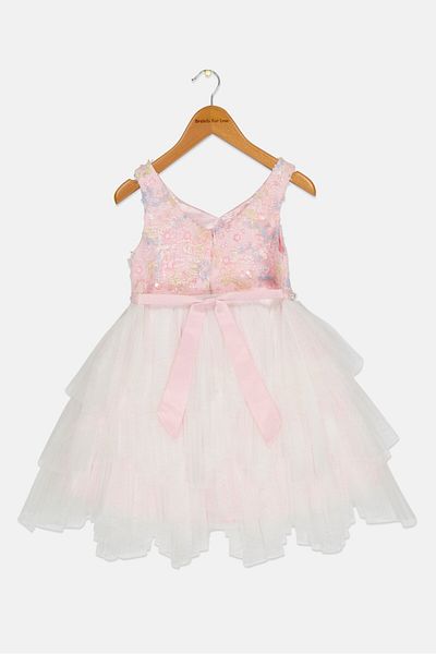 American Princess Toddlers Girl Mesh Sleeveless Dress, Multicolor