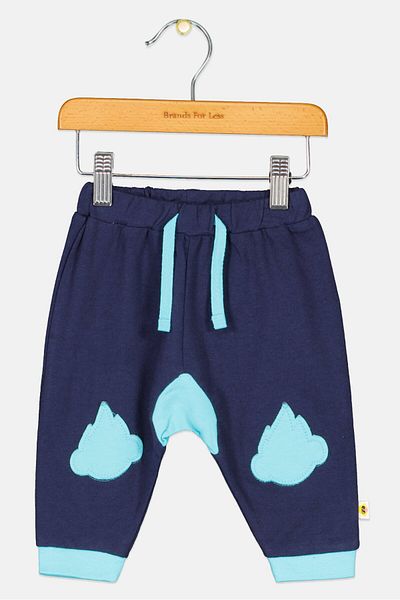 Cheekee Munkee Toddlers Boy Embroidered Pants, Navy Combo