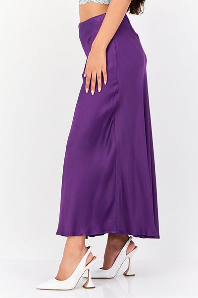 Another Sunday Women Solid Midi Skirt, Purple