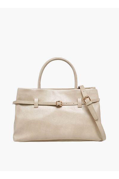 Flora Bella by Shoexpress Flora Bella Solid Tote Bag with Buckle Accent and Zip Closure