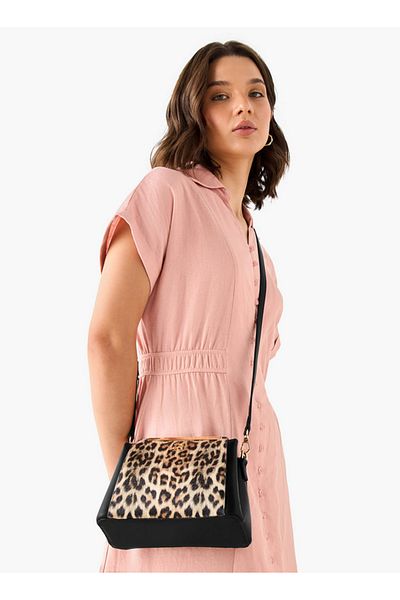 Flora Bella by Shoexpress Flora Bella Animal Print Crossbody Bag with Detachable Strap