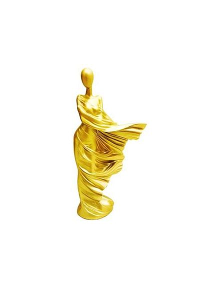 BLA BLA FOAM Decorative statuette, abstract, gold, 28 cm