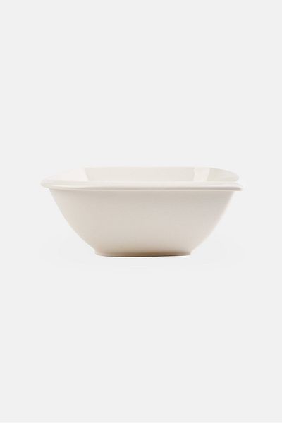 Princess Gold Leaf Serving Bowl, White