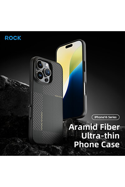 Rock Iphone 16 Pro Ultra İnce Aramid Fiber Kılıf Siyah