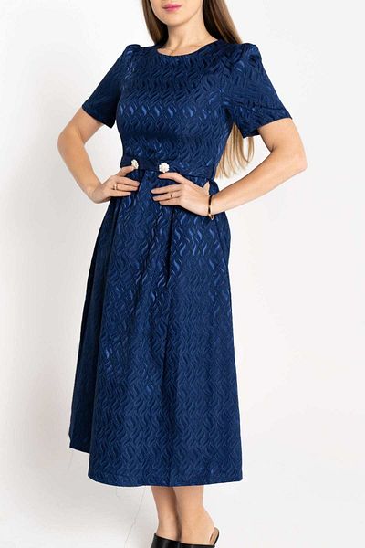 Nichii Women's Midi Flared Evening Dress with Short Sleeves