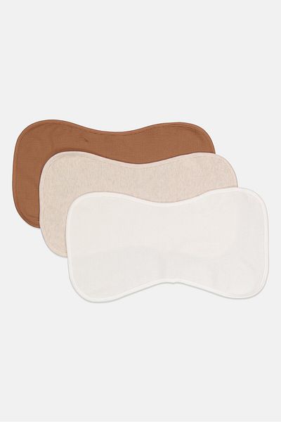 Dream Gro 3 Piece Plain Burp Cloths Set, Brown Combo