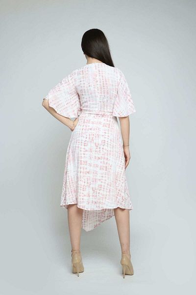 Nichii Short Sleeve Open-Arm Midi Polyester Dress