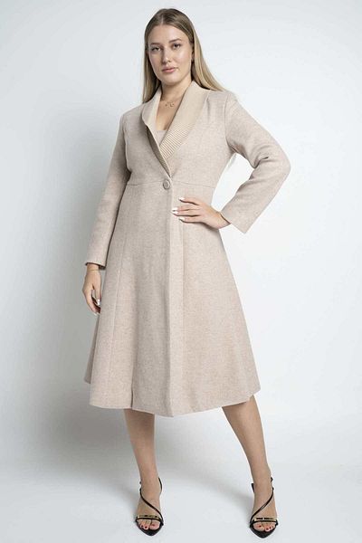 Nichii Women's Long Sleeve Midi Dress with Front Button Detail