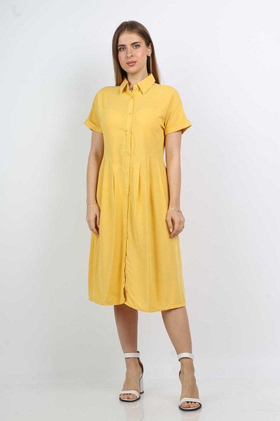 Nichii Women's Pleated Shirt Dress