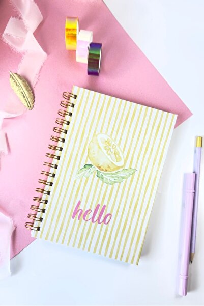 Martius Art A5 15X21 cm Hard Cover Spiral Line Notebook / School Notebook / Hello Series