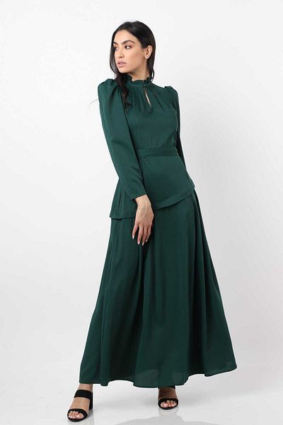 Nichii Women's Formal Maxi Dress with Round Neckline