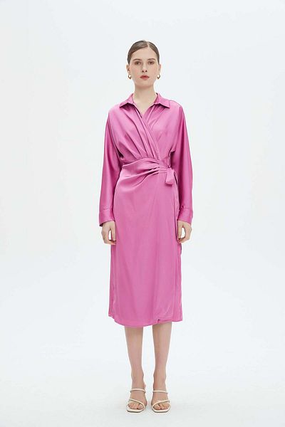 Nichii Women's Long Sleeve Wrap Midi Dress