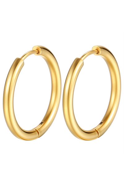 Siya Silver Gold Color Surgical Steel Hoop Earrings - Choose Size