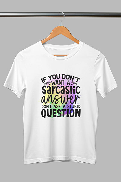 giftkonsept لا يوجد إجابة ساخرة؟ تي شيرت أبيض للجنسين من القطن مطبوع عليه Don...