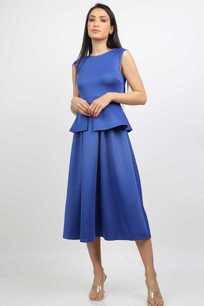Nichii Women's Sleeveless Two-Layer Midi Dress