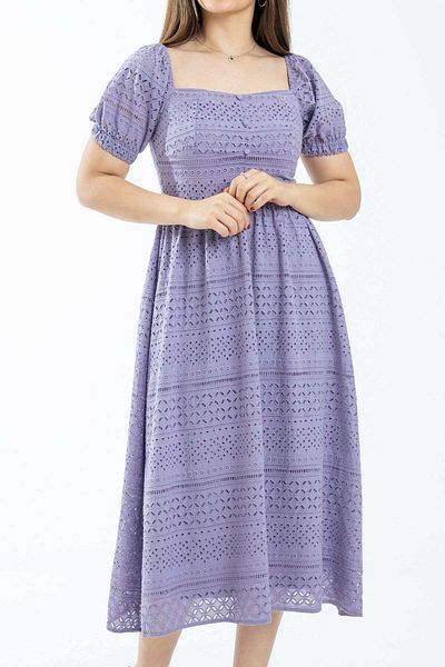 Nichii Women's Midi Dress with Square Neckline