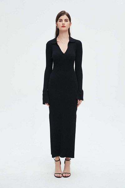 Nichii V-Neck Long Women's Dress