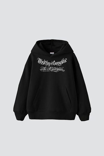 Sekizbiraltı Το Masterpiece Graffity Printed Oversize Unisex Μαύρο Hoodie