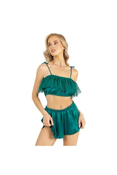 Narnuga Marsilyan- Emerald Satin Shorts Set 9206