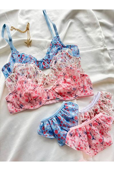 İNKO İÇ GİYİM Set de 6 sutien colorat din tul cu sârmă (sutien tanga)