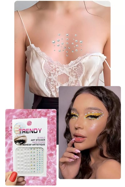 FUDER Vücut Ve Yüz Taşı/ Taşlı Ve İnci Detaylı Sticker