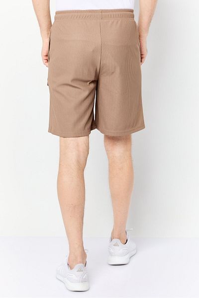 Core Elements Men Brand Logo Basic Shorts, Brown