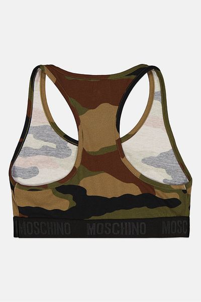 Moschino حمالة صدر نسائية غير مبطنة بتصميم مموه، متعددة الألوان