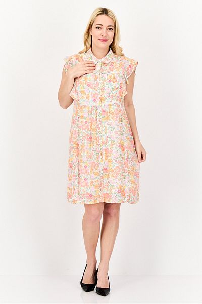 Marissa Olivia Women Floral Print Mini Dress, Multicolor