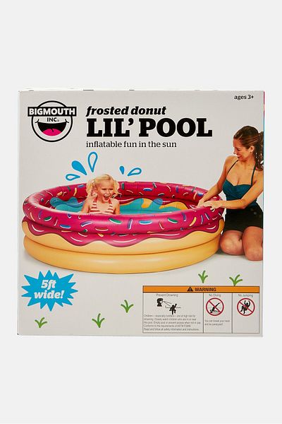 BIG MOUTH TOYS Strawberry Donut Lil Inflatable 5ft Kiddie Pool 152 L x 152 W x 38 H cm, Pink Combo