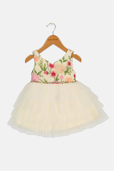American Princess Toddlers Girl Floral Print Sleeveless Dress, Multicolor