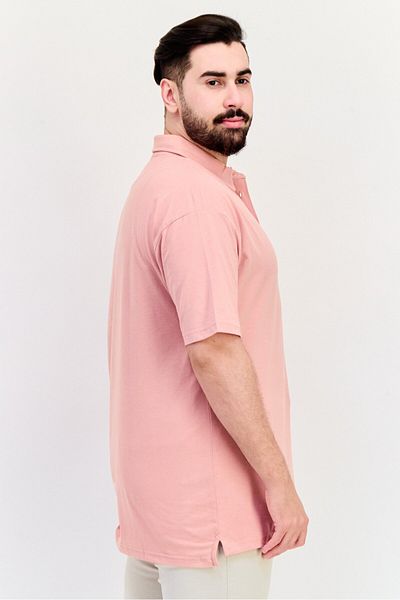 Romeo NYC Men Regular Fit Short Sleeve Solid Polo Shirts, Pink