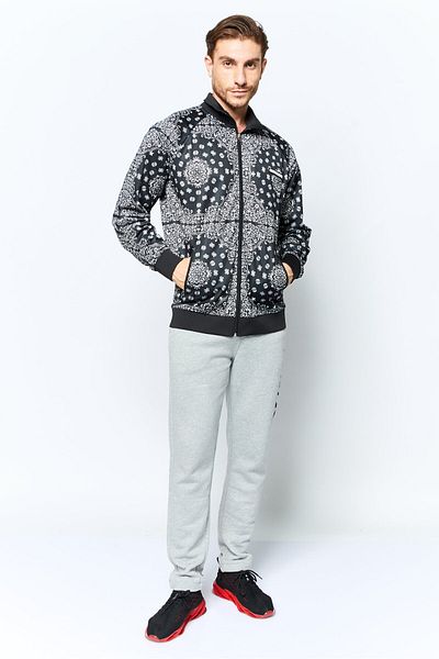 CROOKS CASTLES Men Paisley Bomber Jacket, Black