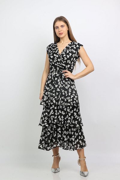 Nichii Floral Layered Sleeveless Midi Dress