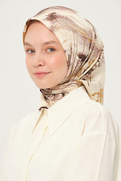 Madame Polo Τυπωμένο Φουλάρι Rayon Πολύχρωμο Αντιολισθητικό 90x90 εκ
