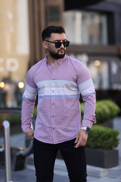 Klothy Men's Long Sleeve Panel Shirt 2400-6
