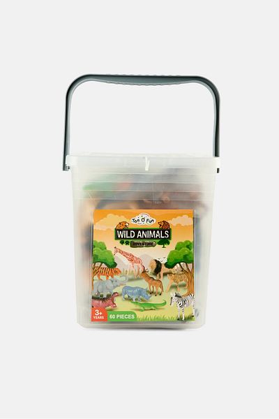 Ton O' Fun 60 Pieces Wild Animals Adventure Figures