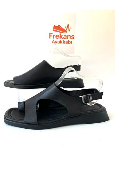 NEWGÜLTEKİN Genuine Leather Hafi Soft Head Stylish Sandals with Separate Paramk Design