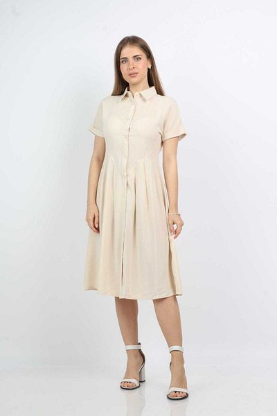Nichii Women's Pleated Shirt Dress